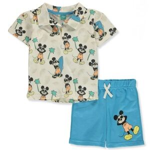 Disney Mickey mouse baby boys’ 2 piece sunshine shorts set outfit